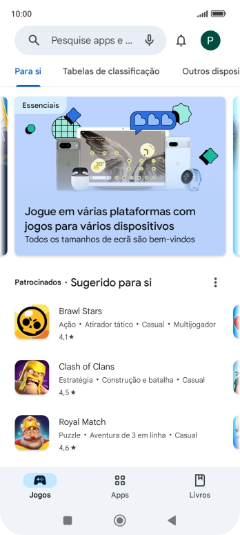 Prima a caixa de pesquisa.