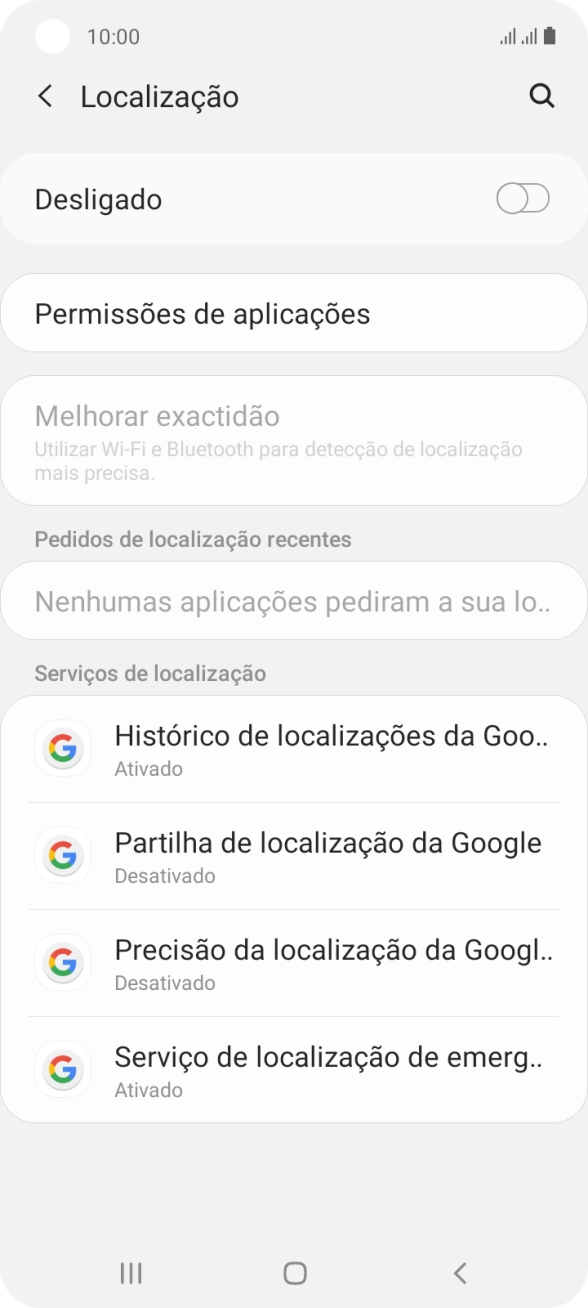 Prima o indicador para ativar ou desativar a função.