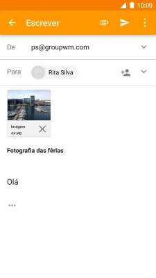 Prima o ícone para enviar quando terminar de escrever o seu e-mail.