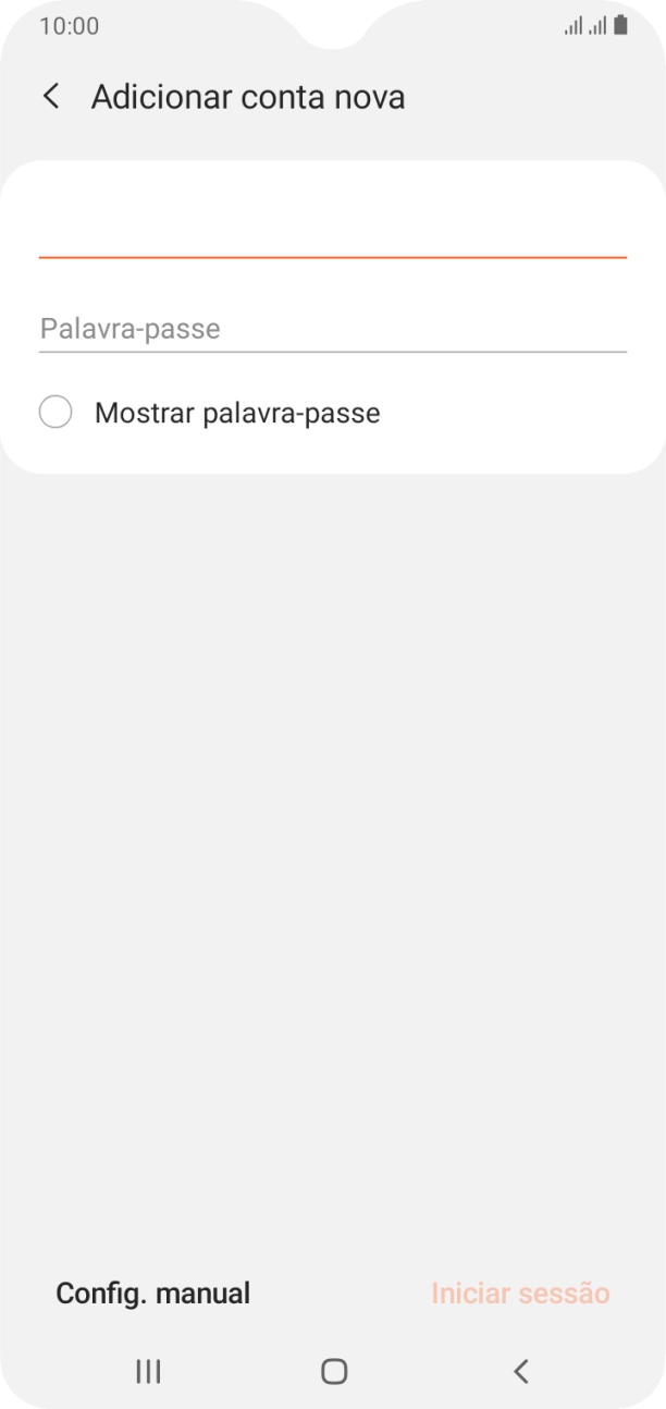 Prima Palavra-passe e introduza a password da sua conta de e-mail na Vodafone.