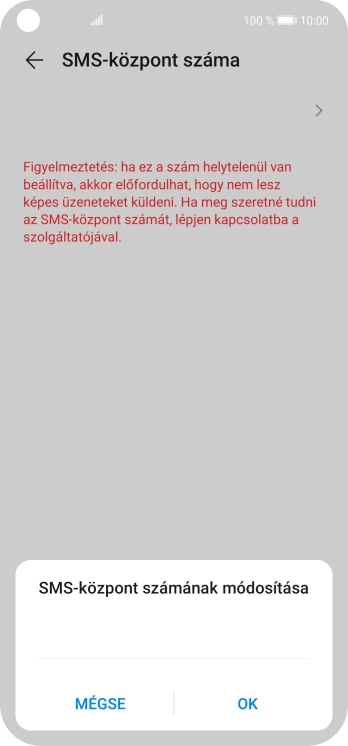 Írd be azt, hogy +36709996500, és válaszd az OK lehetőséget.