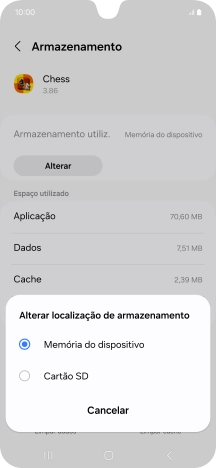 Prima o nome do cartão de memória.