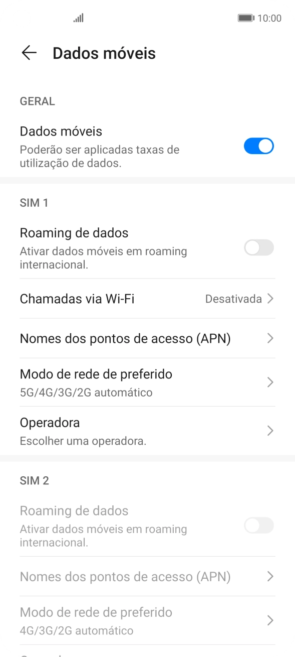 Prima Nomes dos pontos de acesso (APN).