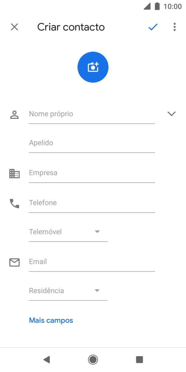 Prima Nome próprio e introduza o nome pretendido.