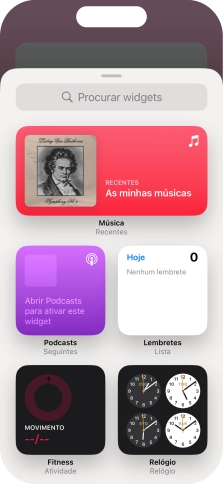 Prima o widget pretendido.