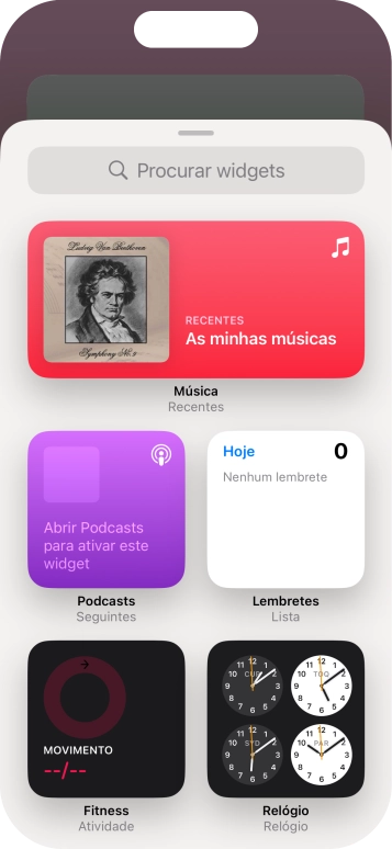Prima o widget pretendido.