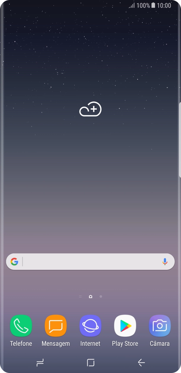 Deslize o dedo para baixo a partir do topo do ecrã.