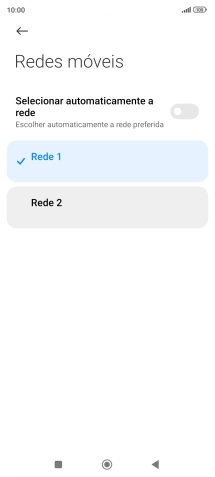 Prima a rede pretendida.
