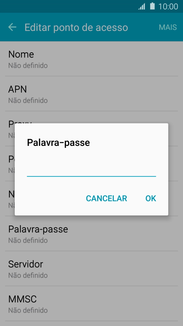 Introduza vodafone e prima OK.
