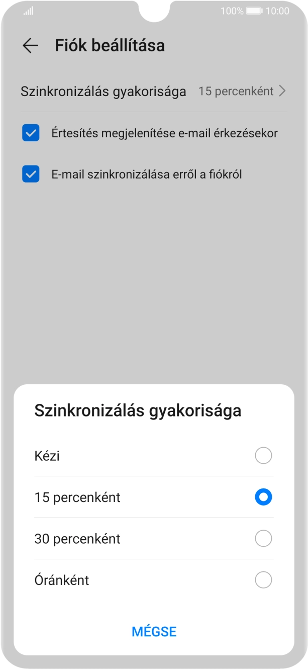 Válaszd ki a kívánt beállítást.