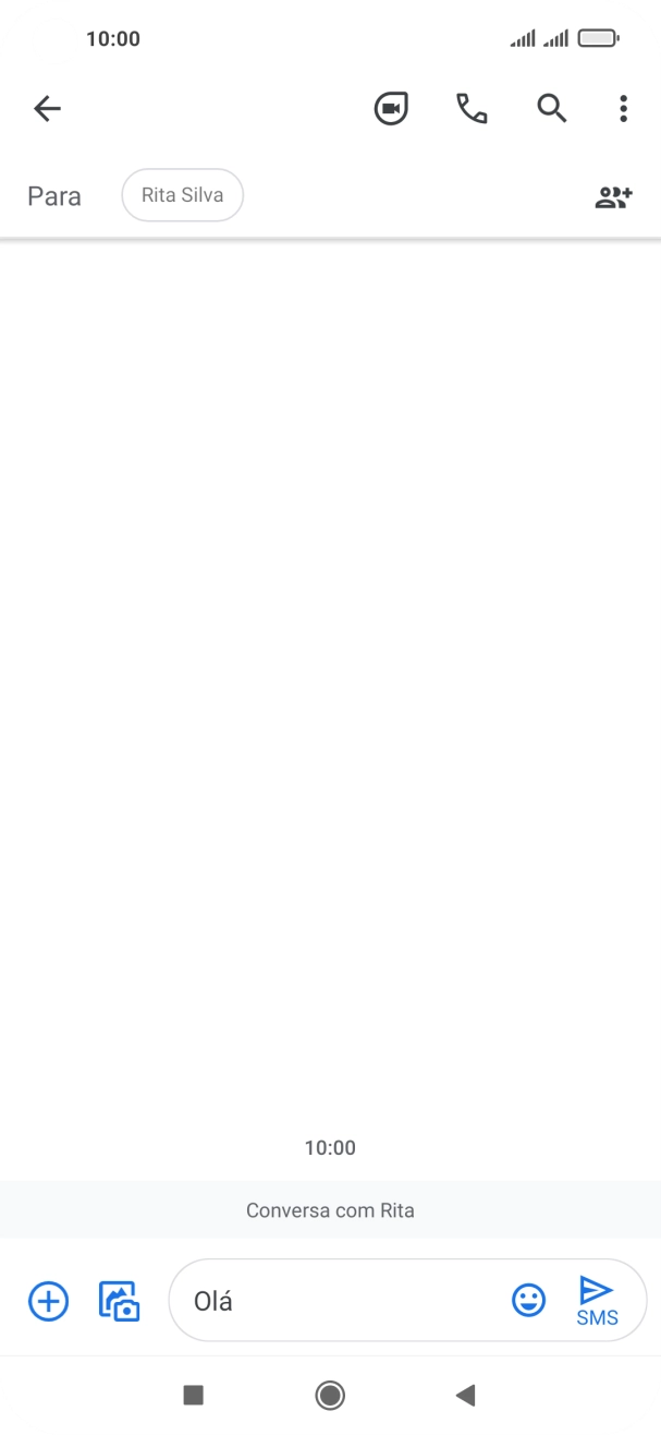 Prima o ícone para enviar quando terminar de escrever a sua mensagem curta.