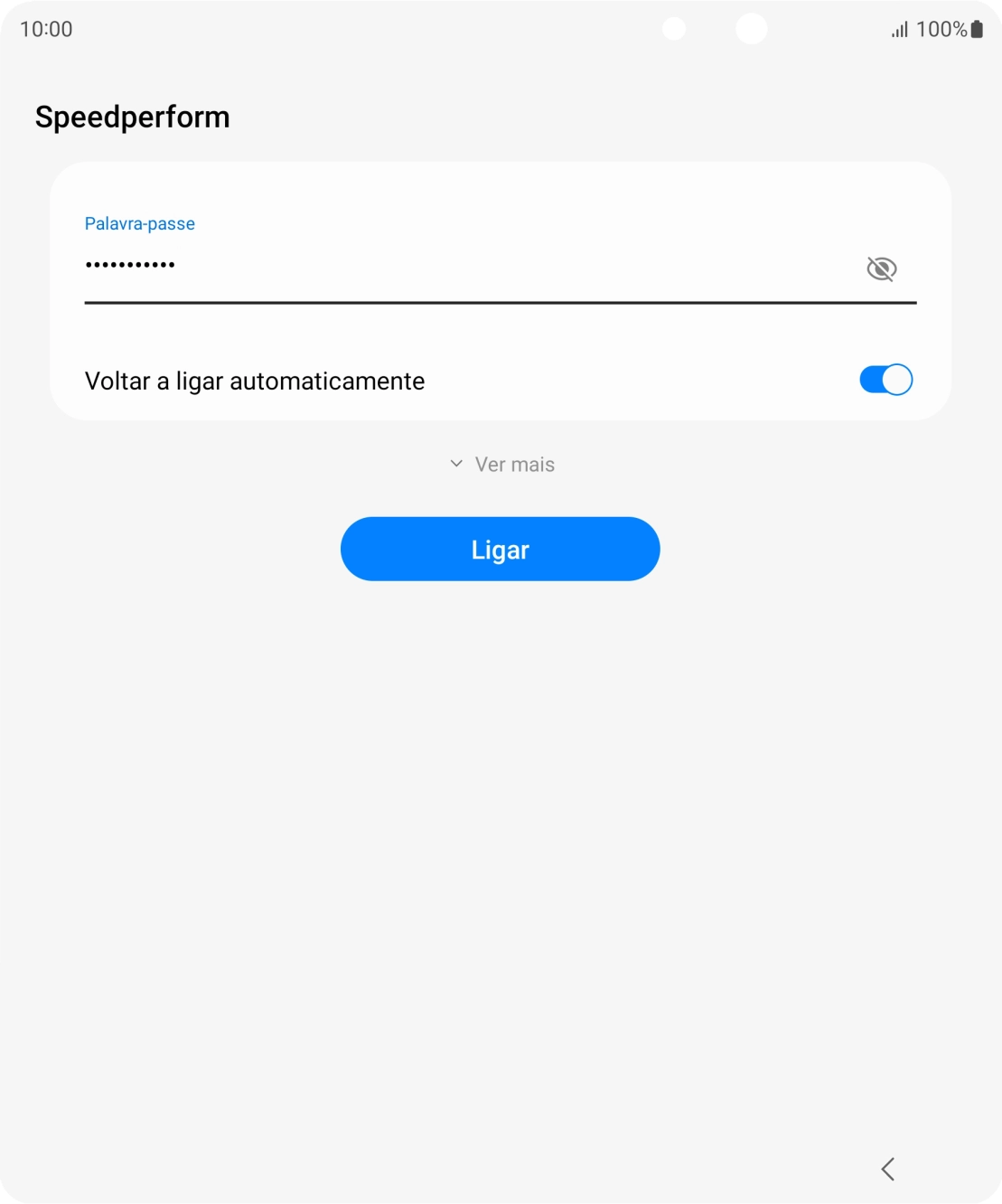 Introduza a password da rede Wi-Fi e prima Ligar.