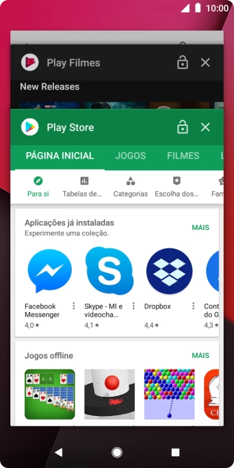 Deslize o dedo para baixo a partir do topo do ecrã.