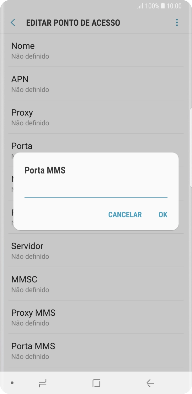 Introduza 80 e prima OK.