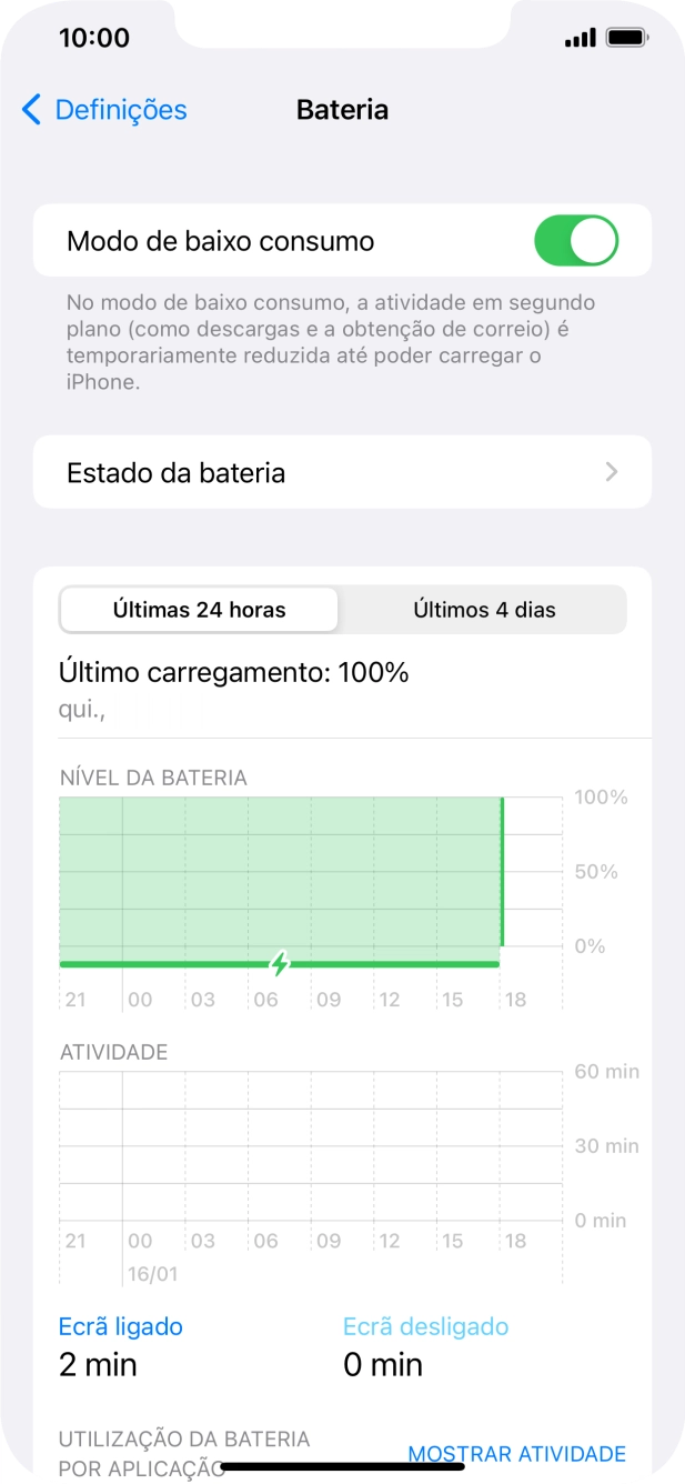 Para voltar ao ecrã inicial, deslize o dedo de baixo para cima a partir da base do ecrã.