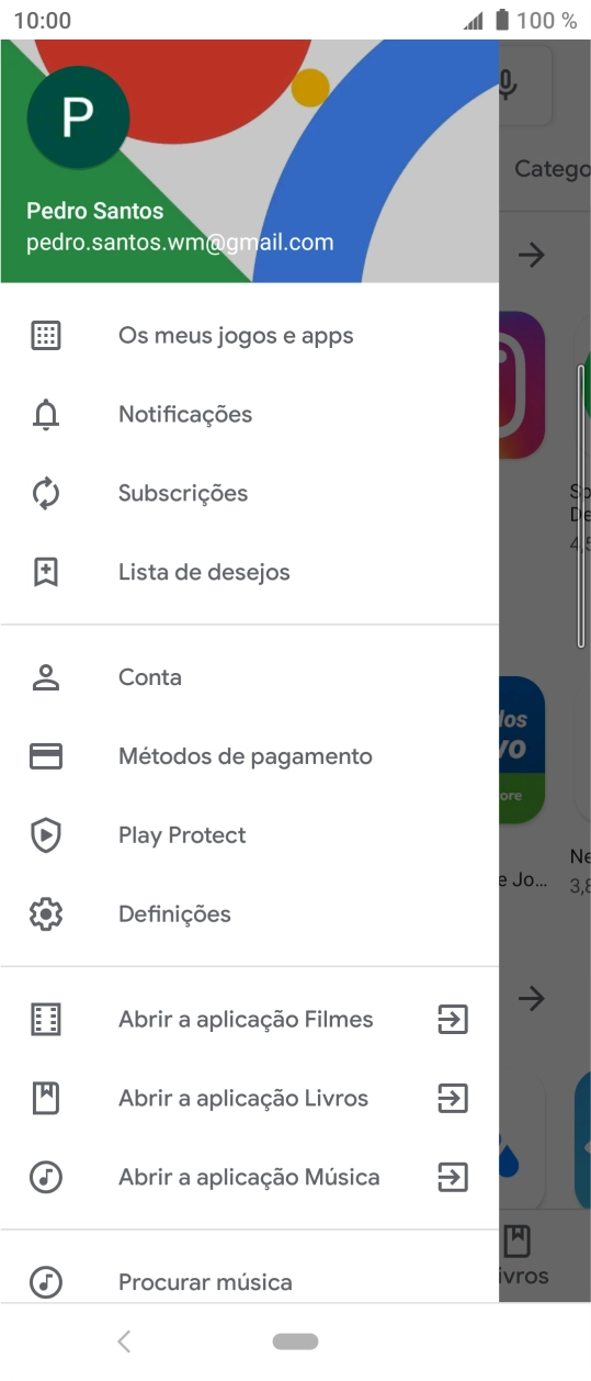 Prima Os meus jogos e apps.