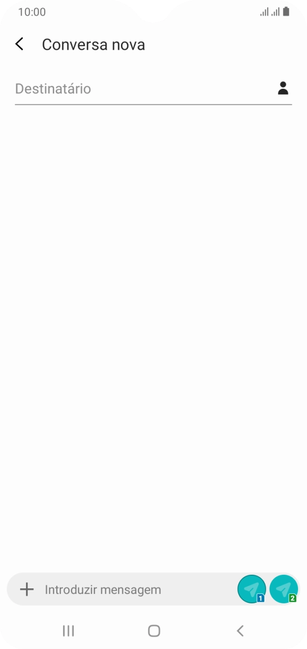 Prima a caixa de pesquisa e introduza as primeiras letras do nome do destinatário.