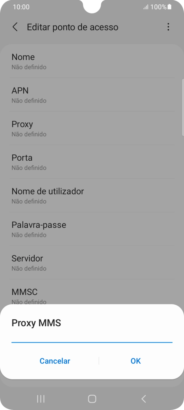 Introduza iproxy.vodafone.pt e prima OK.