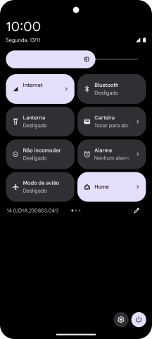 Prima o ícone de definições.