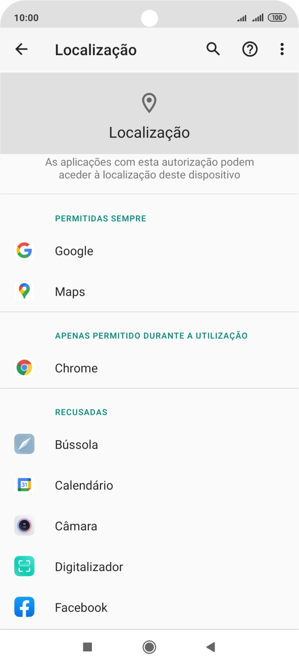Prima a app pretendida.