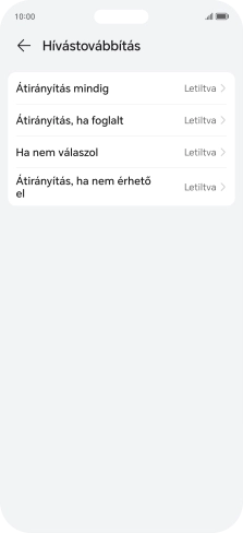 Kattints a kívánt hívásátirányítás-típusra.