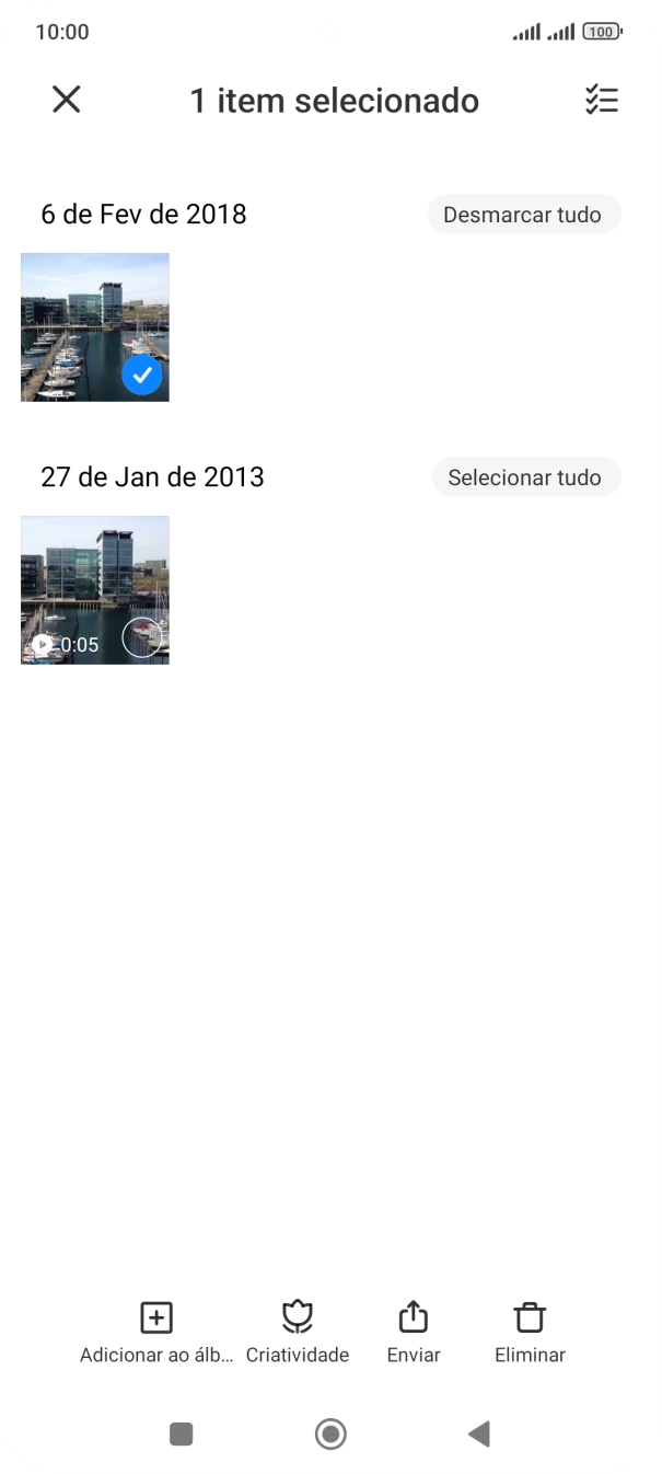 Prima o ícone para selecionar todos.