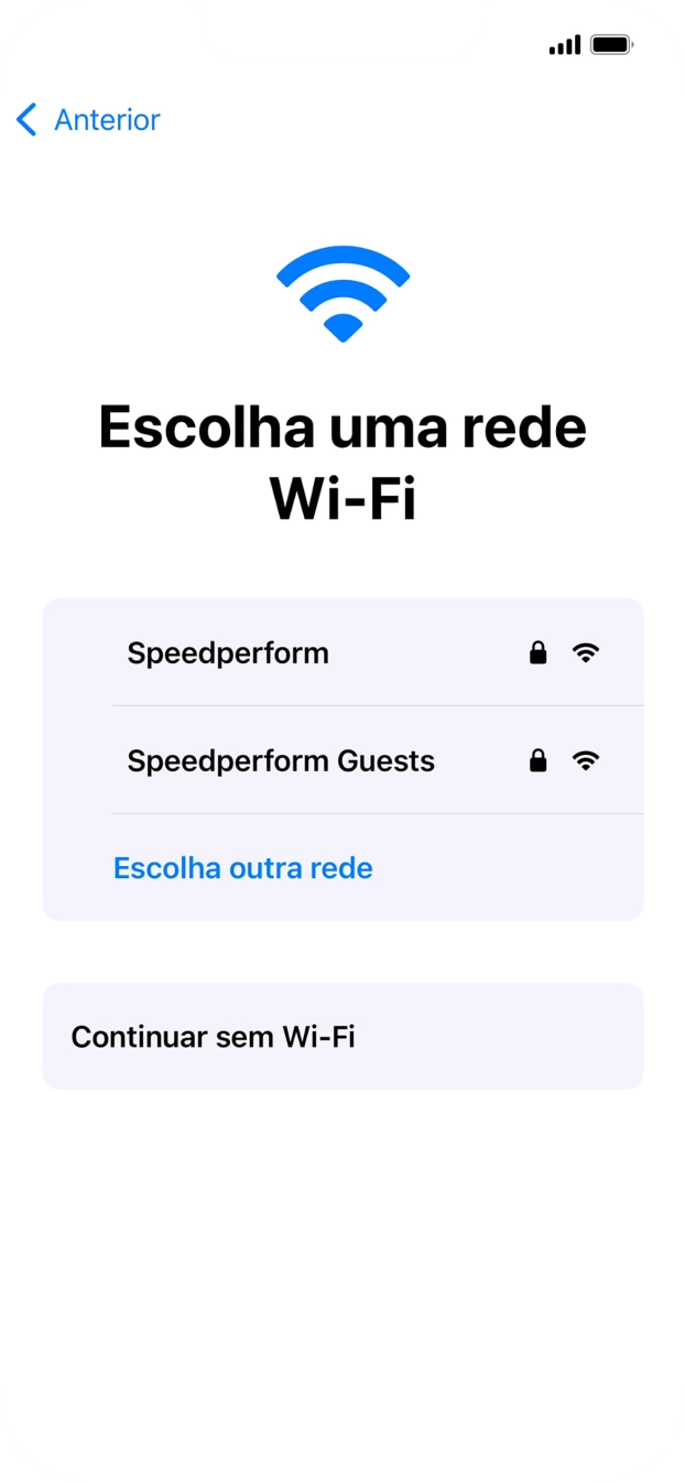 Prima a rede Wi-Fi pretendida.
