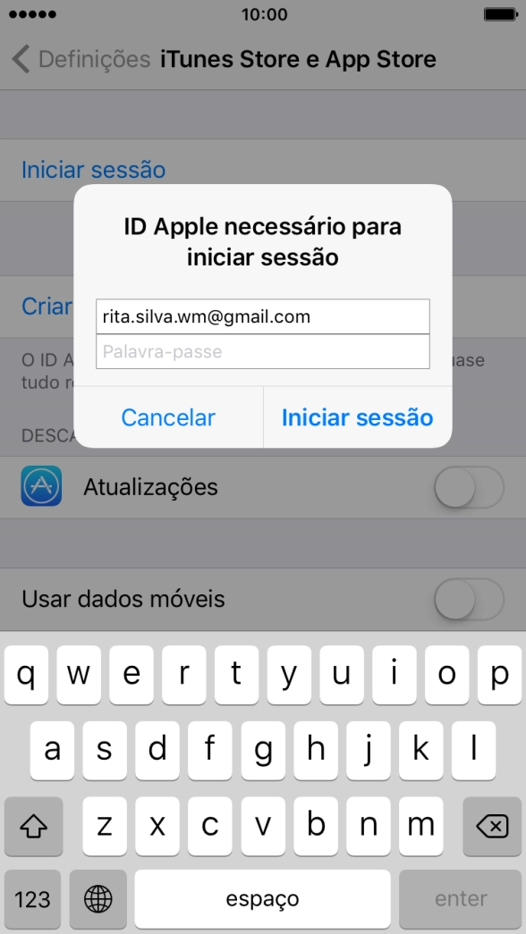 Prima Palavra-passe e introduza a password do ID Apple.
