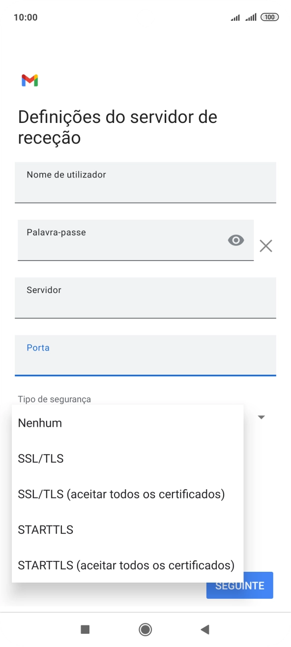 Prima Nenhum para desativar a função.