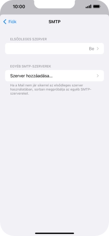 Kattints az „ELSŐDLEGES SZERVER” alatti mezőre.
