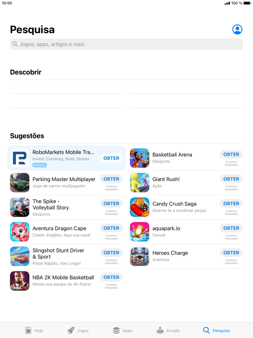 Prima a caixa de pesquisa.
