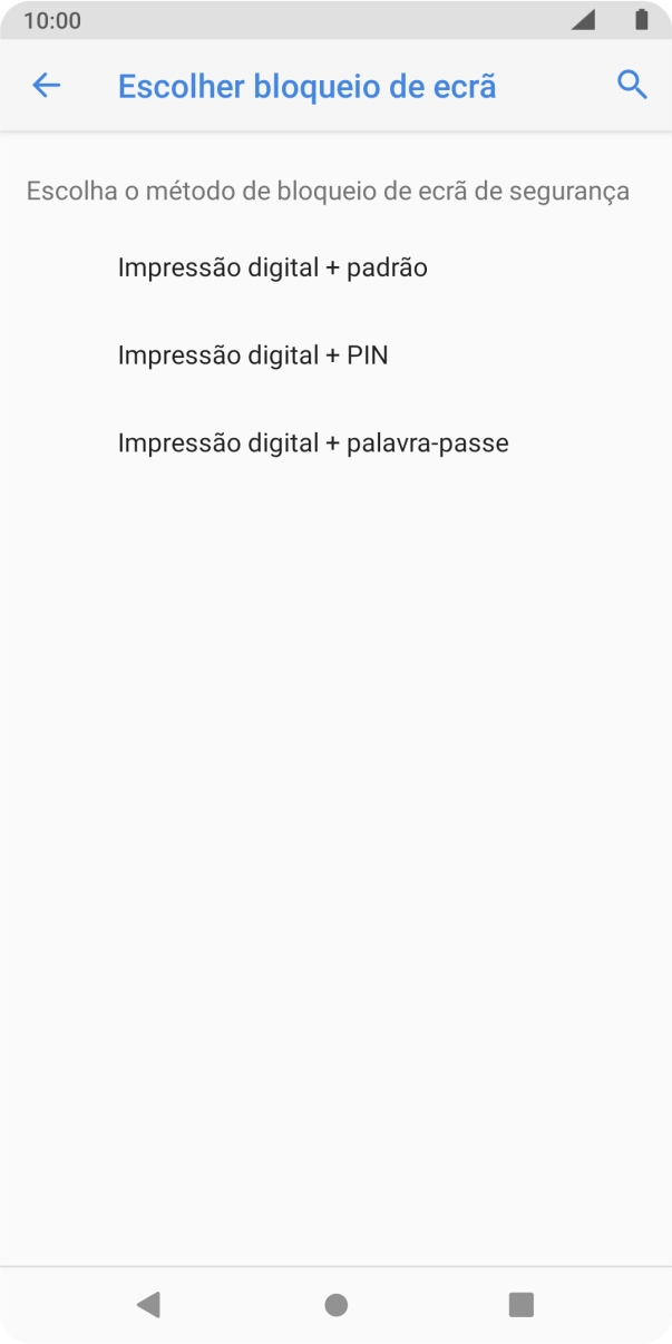 Prima o código de bloqueio do telefone pretendido e siga as indicações no ecrã para estabelecer um código de bloqueio adicional.