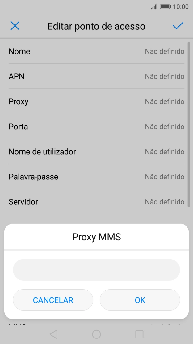 Introduza iproxy.vodafone.pt e prima OK.