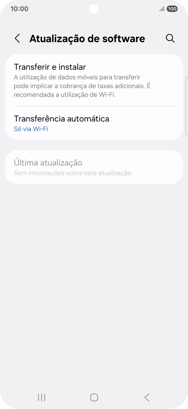 Prima Transferir e instalar. Se existir uma nova versão de software disponível, será agora indicado no ecrã. Siga as indicações no ecrã para atualizar o software do telefone.