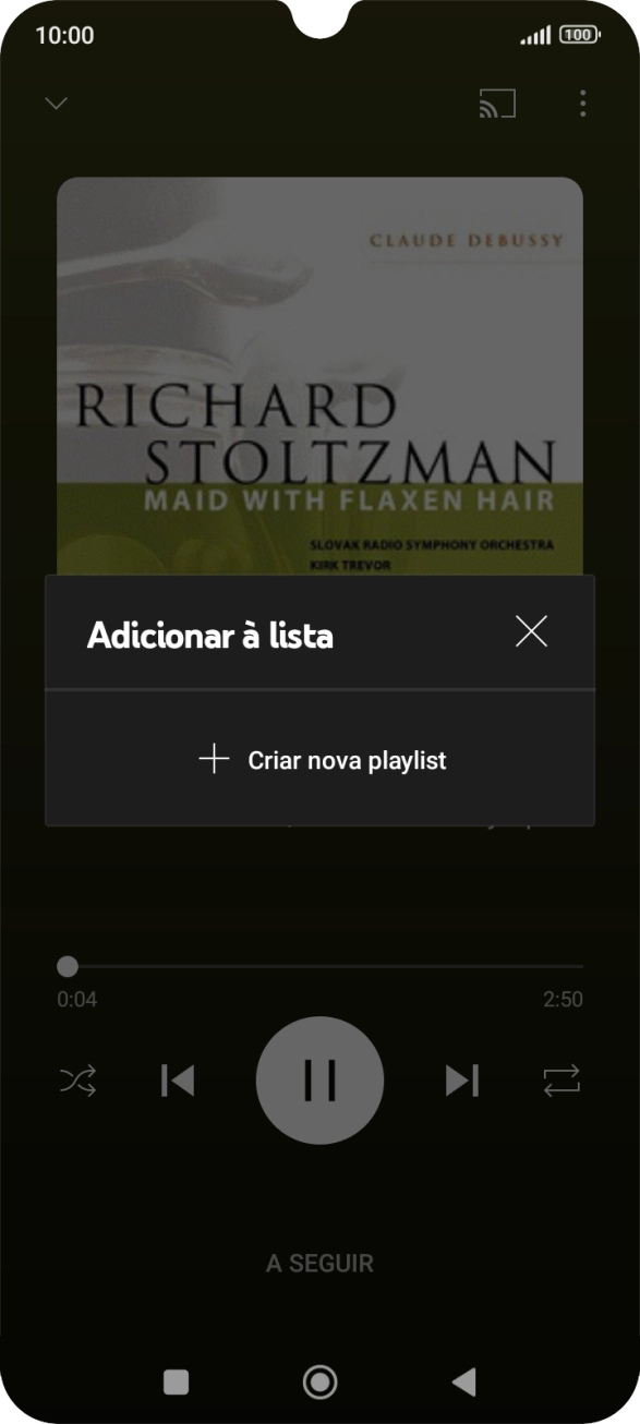 Prima Criar nova playlist.