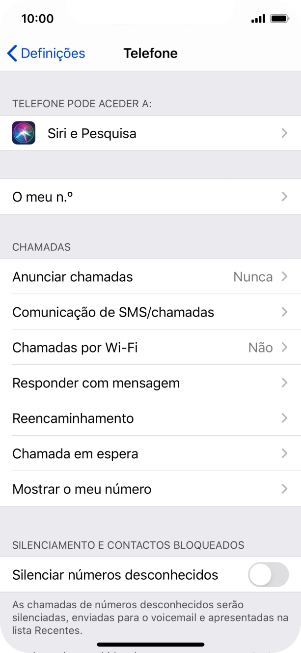 Prima Mostrar o meu número.