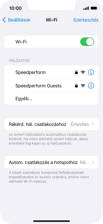 Kattints a kívánt Wi-Fi hálózatra, és írd be a Wi-Fi hálózathoz tartózó jelszót.