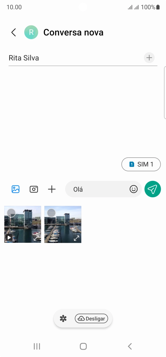 Prima o ícone de galeria e vá até à pasta pretendida.
