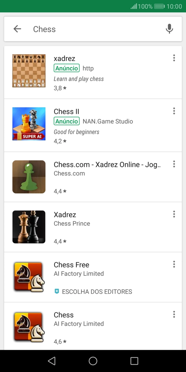 Prima a app pretendida.