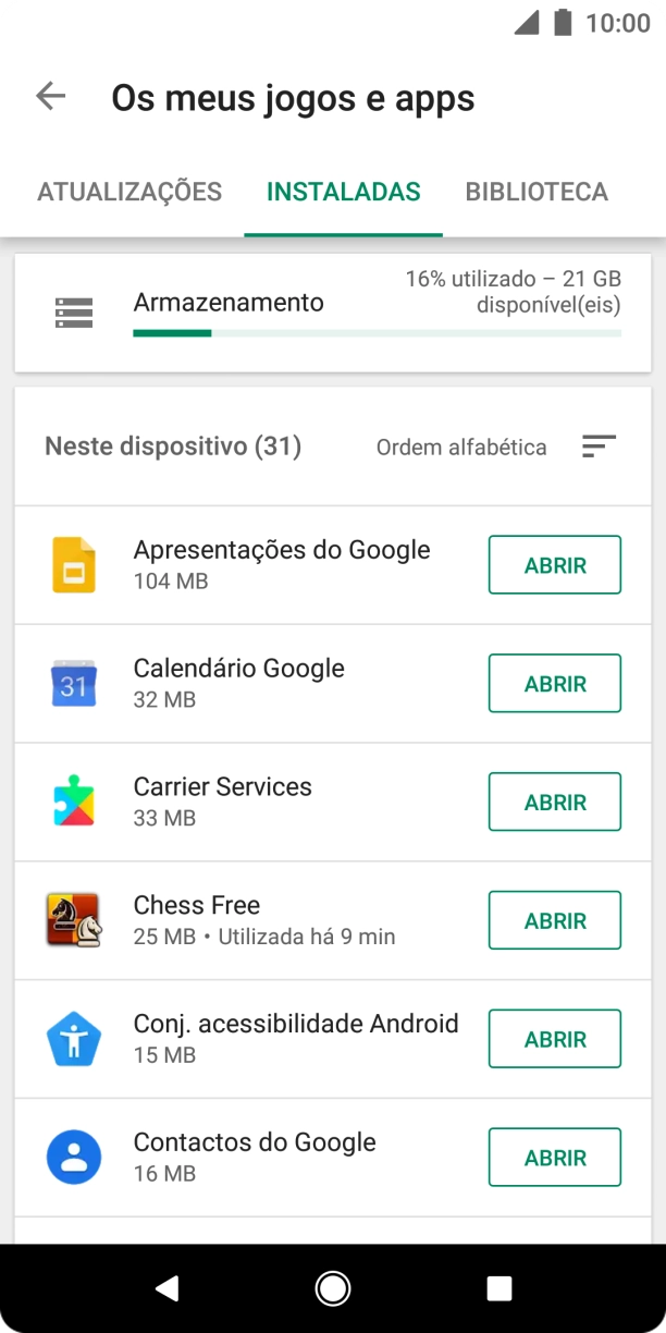 Prima a app pretendida.