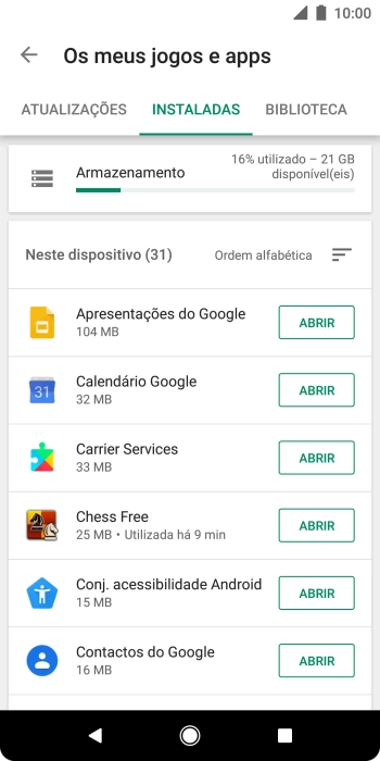 Prima a app pretendida.
