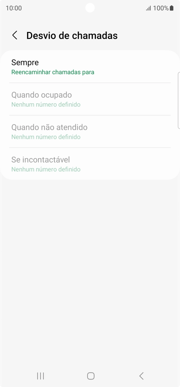 Prima o tipo de desvio pretendido.