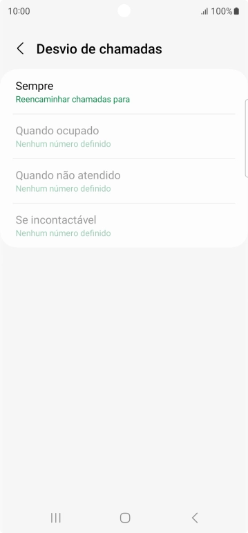 Prima o tipo de desvio pretendido.