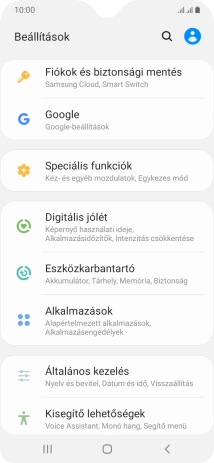 Válaszd az Általános kezelés lehetőséget.