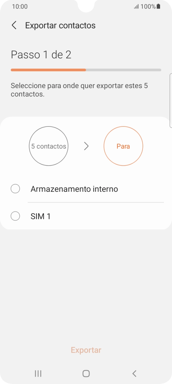 Prima o nome do cartão SIM.