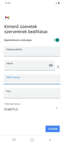 Kattints a „Port” alatti mezőre, és írd be a következőt: 587.