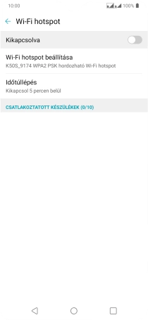 Válaszd a Wi-Fi hotspot beállítása lehetőséget.