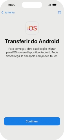 Antes de ser possível transferir conteúdo para o seu telefone, é necessário instalar a app 