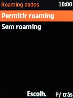 Escolha Permitir roaming para ativar a função.