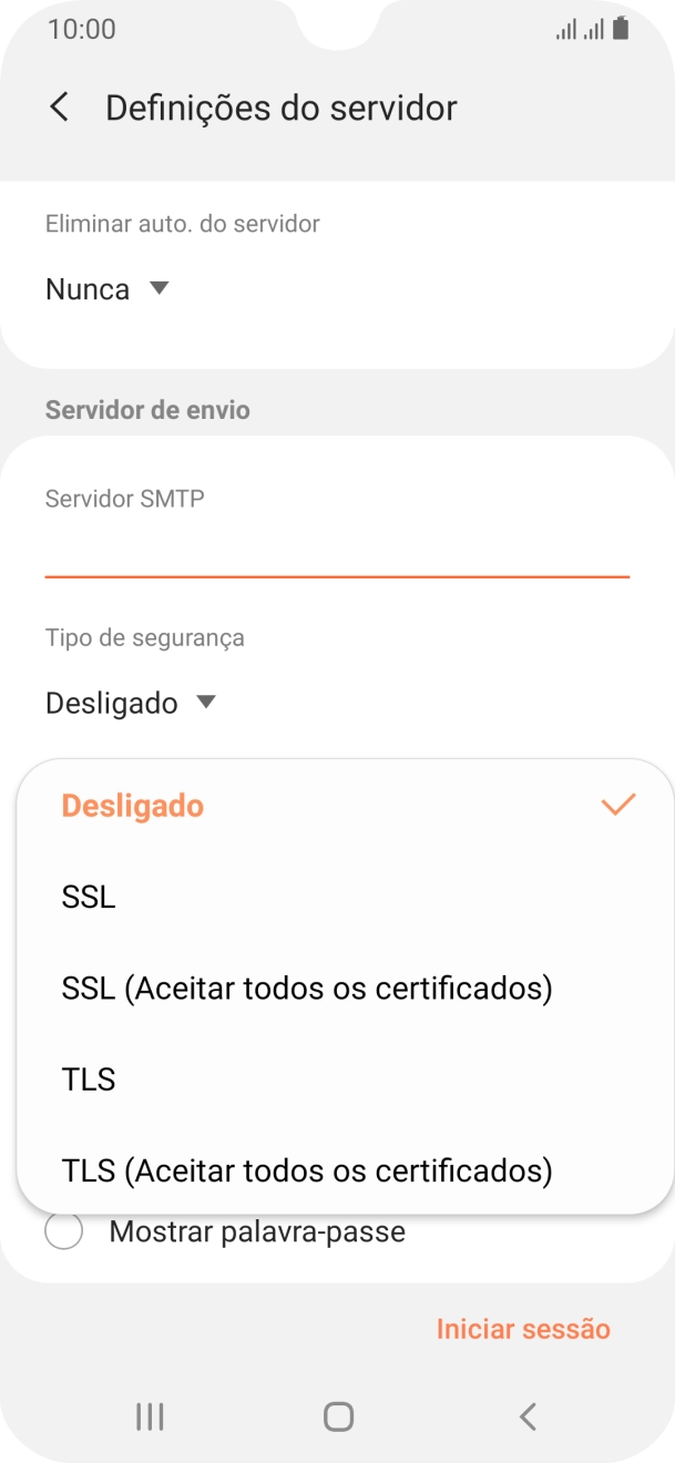 Prima Desligado para desativar a função.